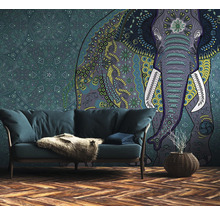 Papier peint panoramique intissé 38262-1 The Wall éléphant mandala style indien 7 pces 371 x 280 cm