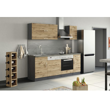 Cuisine complète avec appareils Held Möbel Sorrento 210 cm chêne mat démontée variante réversible 1003.6282