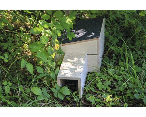 Maison en bois pour lérot dans la nature