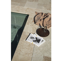 Bordure de piscine FLAIRSTONE margelle Roma élément droit beige 1 côté long arrondi 61 x 35 x 3 cm-thumb-8