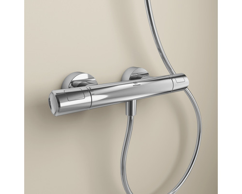 Aufputz-Brausearmatur aus Metall mit Thermostat