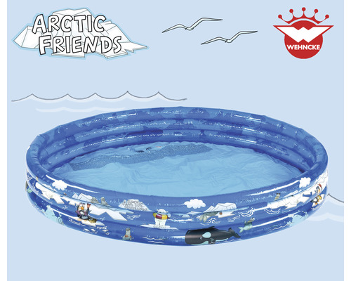 Piscine gonflable pour enfants avec motif arctique et logo Wehncke.