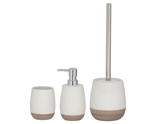 Set de salle de bain avec distributeur de savon, gobelet et brosse de toilette