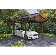 Carport simple SKAN Holz Fichtelberg 317 x 566 cm noyer