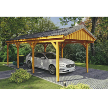 Carport simple SKAN Holz Fichtelberg 317 x 808 cm chêne clair