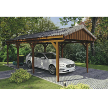Carport simple SKAN Holz Fichtelberg 317 x 808 cm noyer
