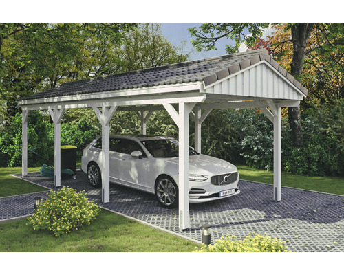 Einzelcarport SKAN Holz Fichtelberg 317 x 808 cm weiß