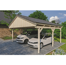 Carport double SKAN Holz Fichtelberg 618 x 566 cm naturel