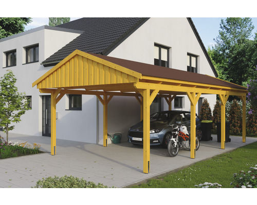 - Luxemburg Einzelcarport cm SKAN Dachschindeln Holz Fichtelberg 423 x inkl. Eiche HORNBACH 808 hell rot