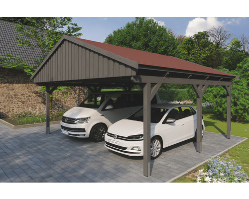 Doppelcarport SKAN Holz Fichtelberg inkl. Dachschindeln rot 618 x 566 cm Schiefer Doppelcarport SKAN Holz Fichtelberg inkl. Dachschindeln rot 618 x 566 cm Schiefer