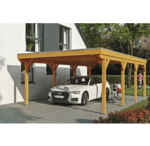 Einzelcarport SKAN Holz Grunewald inkl. EPDM Folie 427 x 796 cm Eiche hell