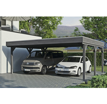 Doppelcarport SKAN Holz Grunewald inkl. EPDM Folie 622 x 554 cm Schiefer