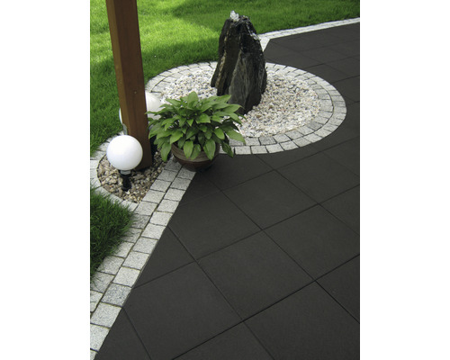 Dalle de terrasse en béton iStone Luxury noir-basalte 40 x 40 x 4 cm