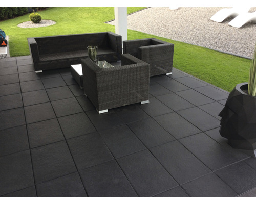 Dalle de terrasse en béton iStone Luxury noir-basalte 60 x 40 x 4 cm