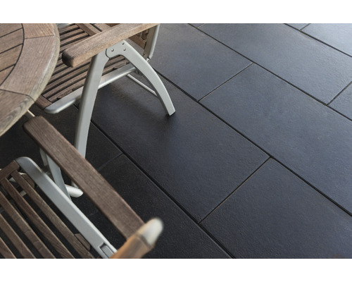 Dalle de terrasse en béton iStone Luxury noir-basalte 80 x 40 x 4 cm