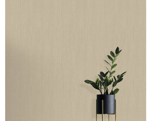 Papier peint beige texturé avec plante en pot