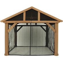Tonnelle en bois avec moustiquaire