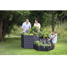 Carré potager classique GARANTIA ERGO Vario 1 avec système d'économie d'eau Flora 190 x 190 x 50 cm stone