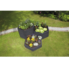 Carré potager classique GARANTIA ERGO Vario 1 avec système d'économie d'eau Flora 190 x 190 x 50 cm stone