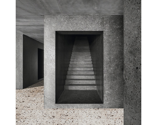 Escalier dans un bâtiment moderne avec sol en terrazzo