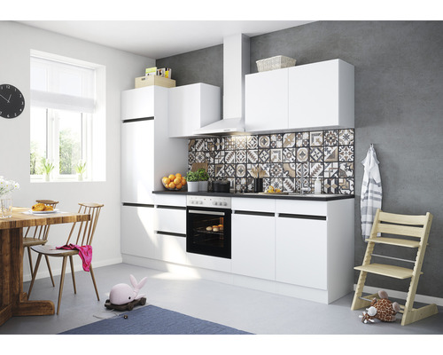 Optifit Küchenzeile Luca932 270 cm weiß matt zerlegt Variante reversibel