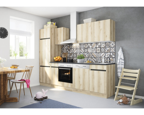Optifit Küchenzeile mit Geräten Kaya290 270 cm Frontfarbe wildeiche matt  Korpusfarbe wildeiche zerlegt - HORNBACH Luxemburg