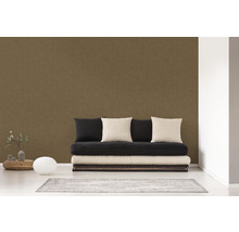 Zimmer mit Futonbett, Kissen und Teppich