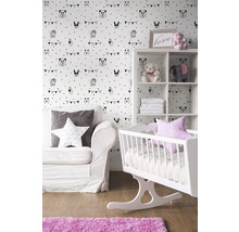 Vliestapete 38138-2 Little Love Punkte & Tiere schwarz weiß