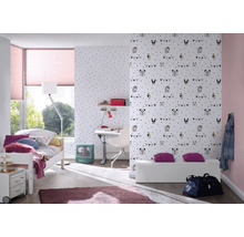 Vliestapete 38138-1 Little Love Punkte & Tiere schwarz weiß rosa