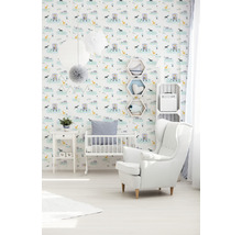 Vliestapete 38114-1 Little Love Safari blau gelb