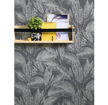 Vliestapete 37836-4 Attractive Blätter schwarz