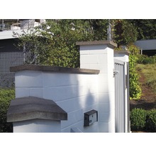 Couvre-mur pour muret toit en selle gris 49 x 30 cm-thumb-1