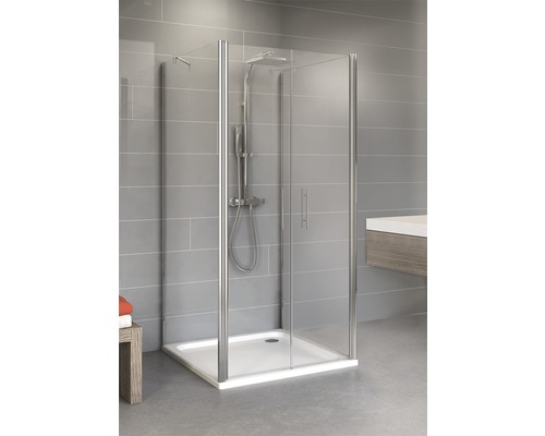 Cabine en U avec porte battante Schulte Alexa Style 2.0 90x90x90 cm verre transparent couleur du profilé aluminium