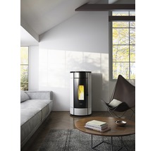 Pôele à granulés FreePoint Globe en acier blanc 10.5 kW
