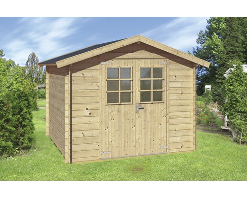 Gartenhaus aus Holz mit Doppeltür und Fenstern