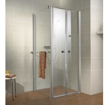 Porte de douche avec paroi latérale SCHULTE Garant 90 x 90 cm couleur du profilé aluminium décor de vitre verre transparent avec verre antitache EP8651899 01 500 01 1 200-thumb-0