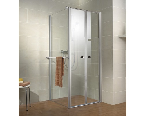 Porte de douche avec paroi latérale SCHULTE Garant 90 x 90 cm couleur du profilé aluminium décor de vitre verre transparent avec verre antitache EP8651899 01 500 01 1 200-0