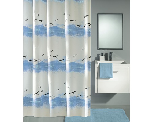 Duschvorhang Kleine Wolke Seaside Blau Textil 180 x 200 cm