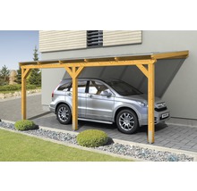 Carport simple SKAN HOLZ Vogtland avec ancrages pour poteaux 300x541 cm chêne clair