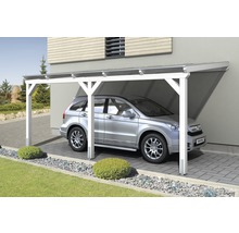 Carport simple SKAN HOLZ Vogtland avec ancrages pour poteaux 300x541 cm blanc