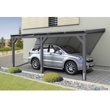 Carport simple SKAN HOLZ Vogtland avec ancrages pour poteaux 300x541 cm gris ardoise