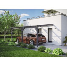 Carport simple SKAN HOLZ Vogtland avec ancrages pour poteaux 300x541 cm gris ardoise