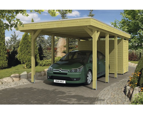 Carport pour un véhicule Skanholz Friesland 314 x 708 cm, imprégné par immersion