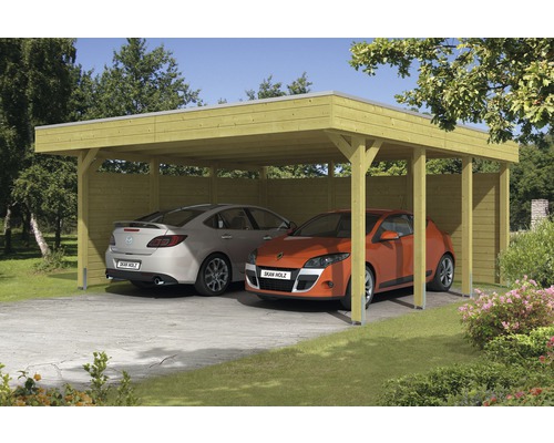 Carport pour deux véhicules Skanholz Friesland 557 x 555 cm, imprégné par immersion