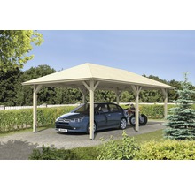 Carport simple SKAN HOLZ Taunus avec ancrages pour poteaux 439x786 cm naturel