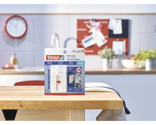 Clou adhésif Tesa pour carrelage et métal jusqu''à quatre kilogrammes