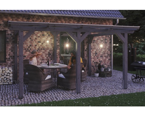 Toiture pour terrasses Skanholz Siena 434 x 250 cm, gris ardoise