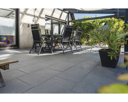 Dalle pour terrasses en béton iStone Style gris basalte 40x40x4cm