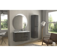 Meuble sous-vasque Vague hauteur 55 largeur 69 profondeur 52 cm anthracite