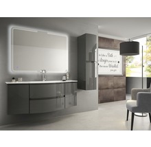 Meuble sous-vasque Vague hauteur 55 largeur 69 profondeur 52 cm anthracite
